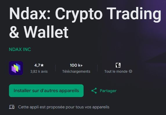 Application mobile NDAX